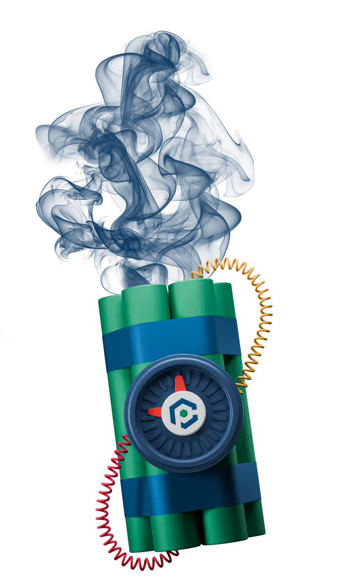 3D dynamite with a smoking fuse, for the urgent PHP 8.1 to 8.3 route