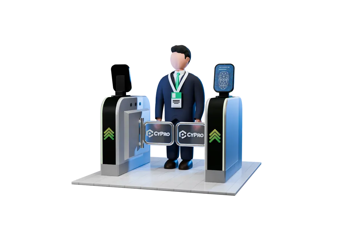 3D access gates with a guard, for the controls around an unpatched system