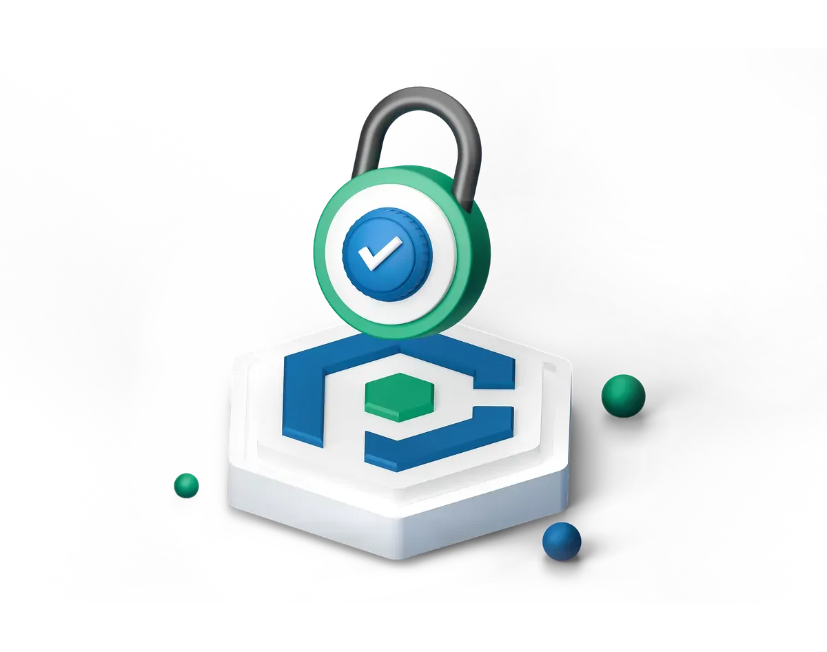 3D padlock on a shield base, for Debian 12 under long term support