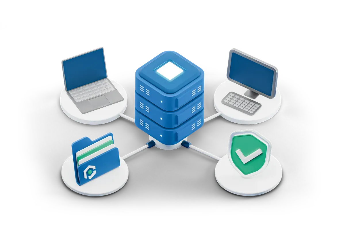 3D network of connected machines, for testing on 8.3