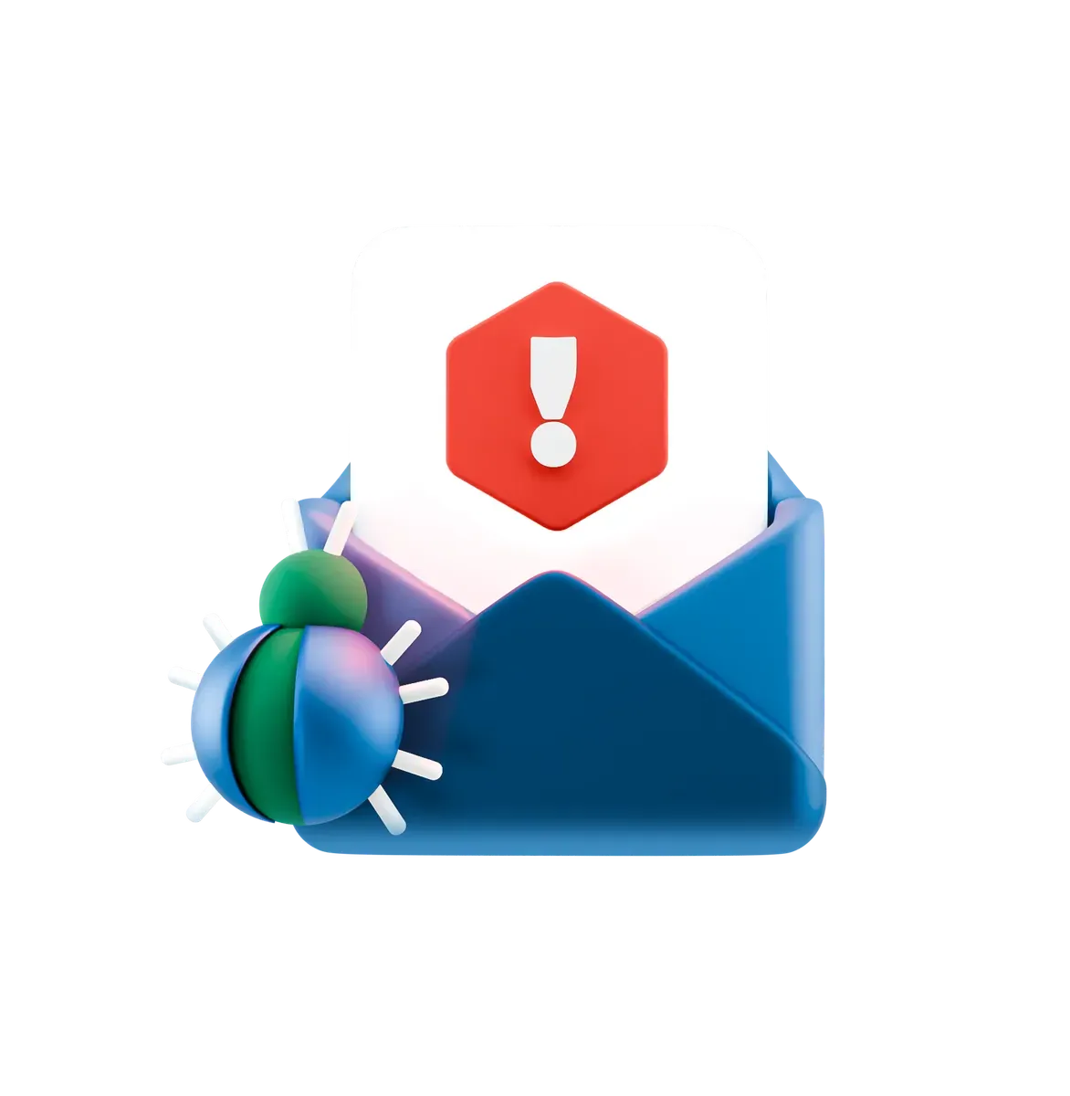 3D envelope with a red alert, for the IMAP extension leaving PHP